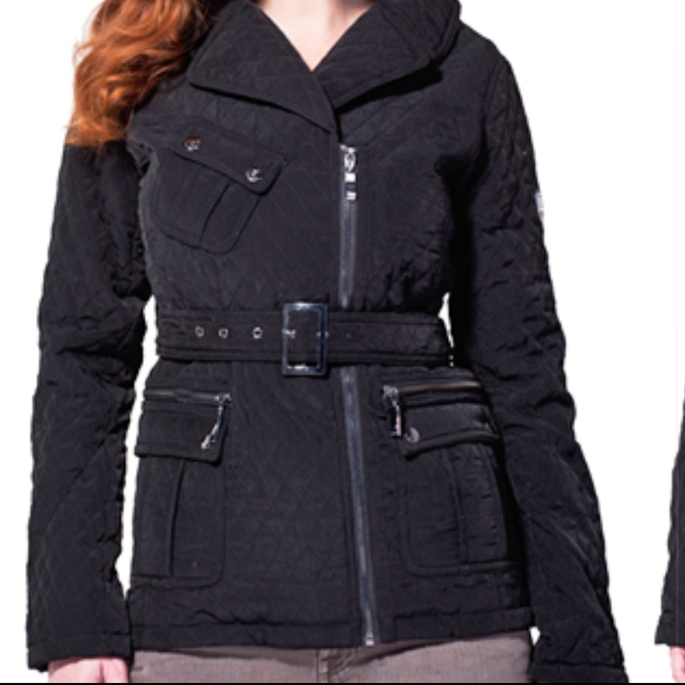 Black quilted jacket